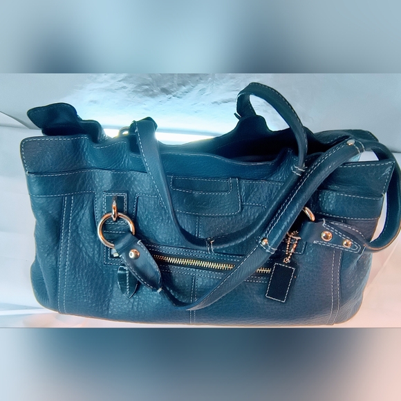 COACH Vintage Penelope Shoulder Bag in Dark Blue Pebbled Leather, Style F14682 - Picture 6 of 16
